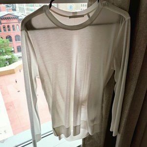 Helmut Lang Long Sleeve Twist Back Sync Jersey Top - Color Dove Off White